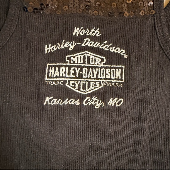 Vintage Harley Davidson Sequin Tank top - Picture 5 of 6